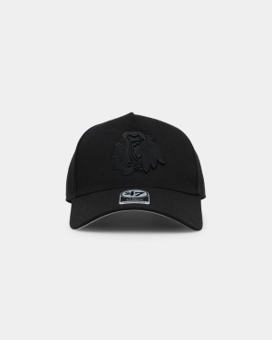 47 Brand Chicago Blackhawks 47 MVP DT Snapback Black/Black