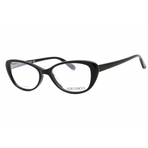 Adensco Women's Eyeglasses - Black Oval Plastic Frame Clear Lens | Ad 220 0807 00