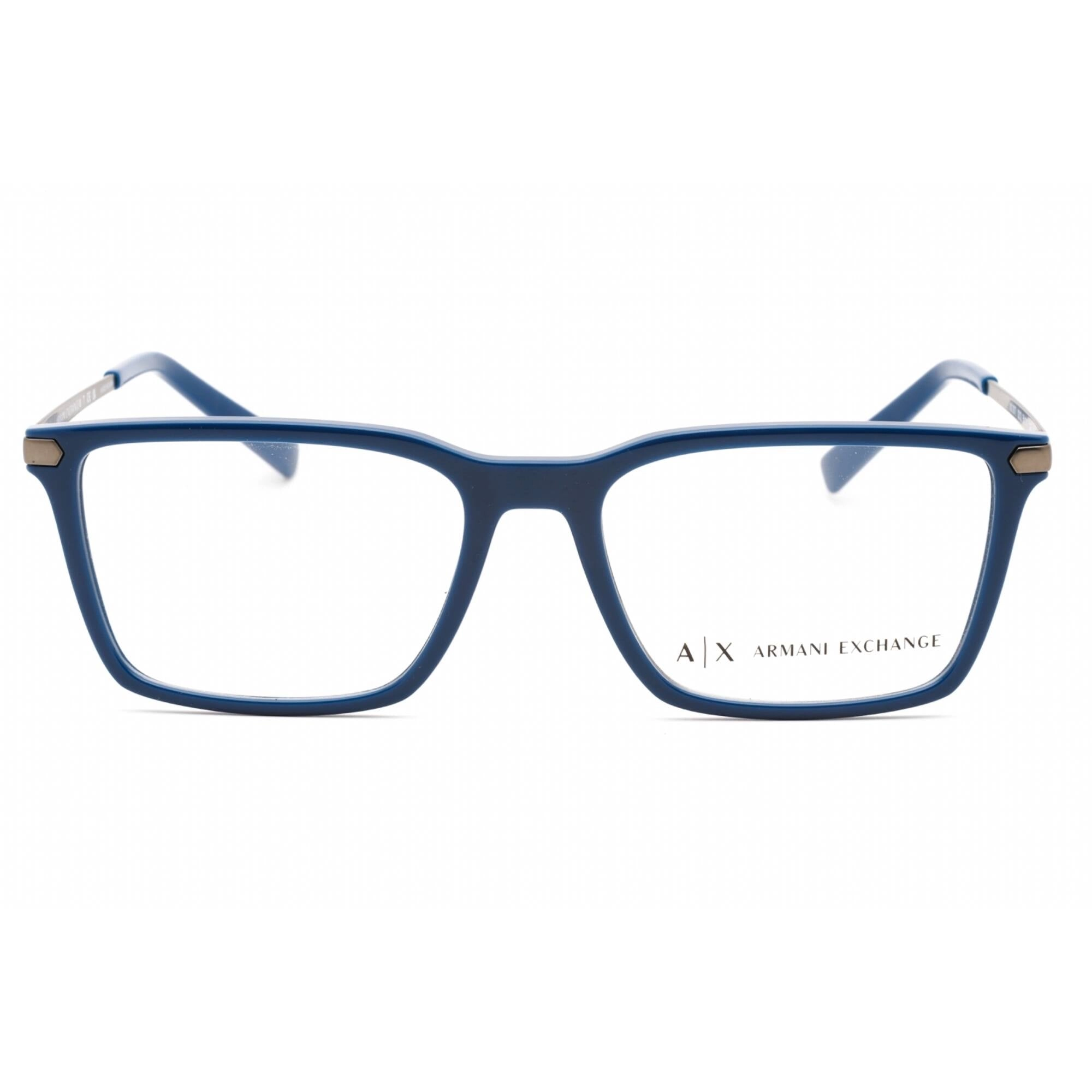 Armani Exchange Women's Eyeglasses - Blue Square Frame Clear Demo Lens | 0AX3077 8212