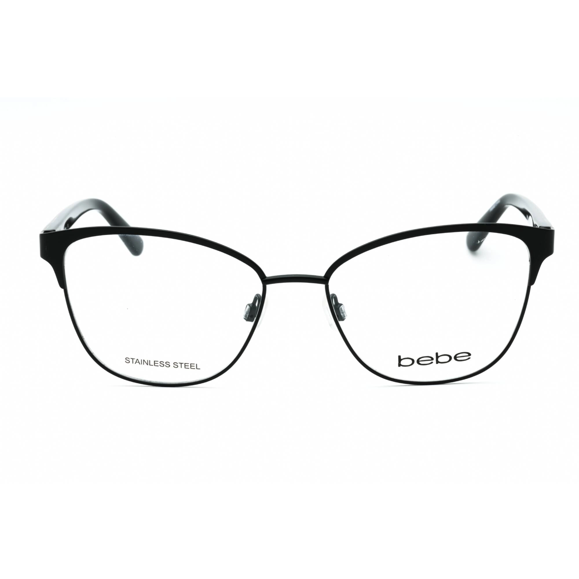 Bebe Women's Eyeglasses - Jet Full Rim Cat Eye Frame Clear Demo Lens | BB5202 001