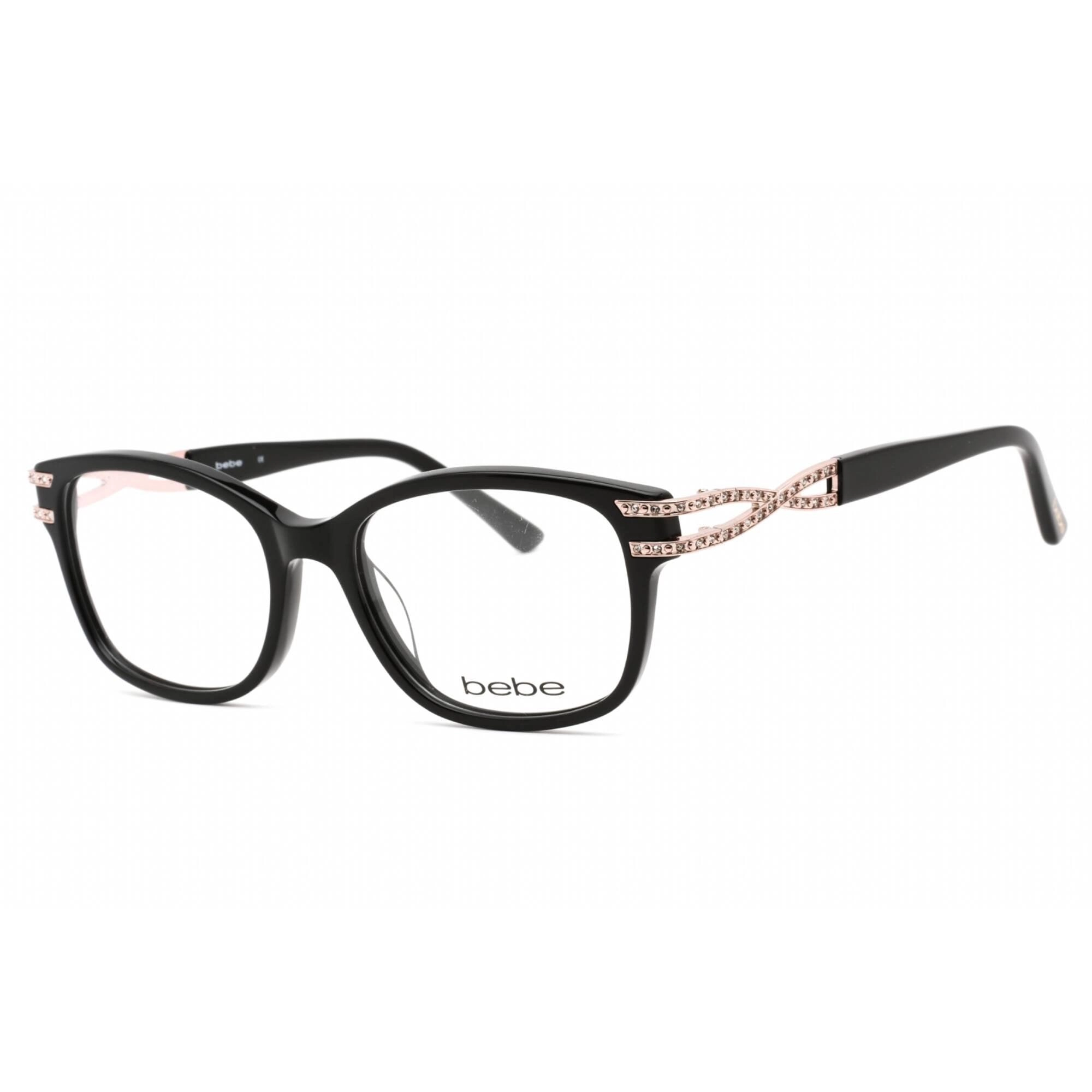 Bebe Women's Eyeglasses - Jet Rectangular Shape Plastic Frame Clear Lens | BB5172 001