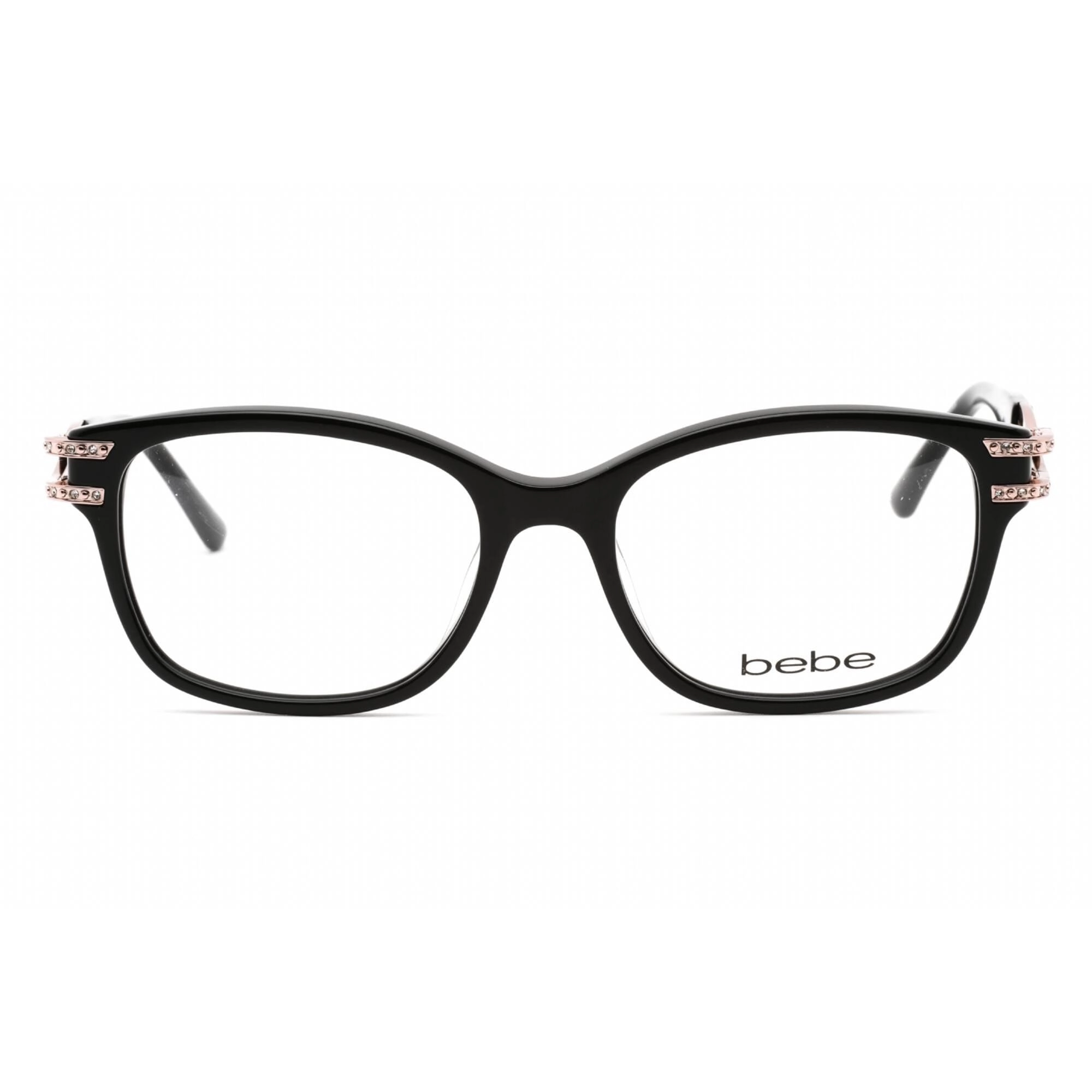Bebe Women's Eyeglasses - Jet Rectangular Shape Plastic Frame Clear Lens | BB5172 001