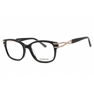 Bebe Women's Eyeglasses - Jet Rectangular Shape Plastic Frame Clear Lens | BB5172 001
