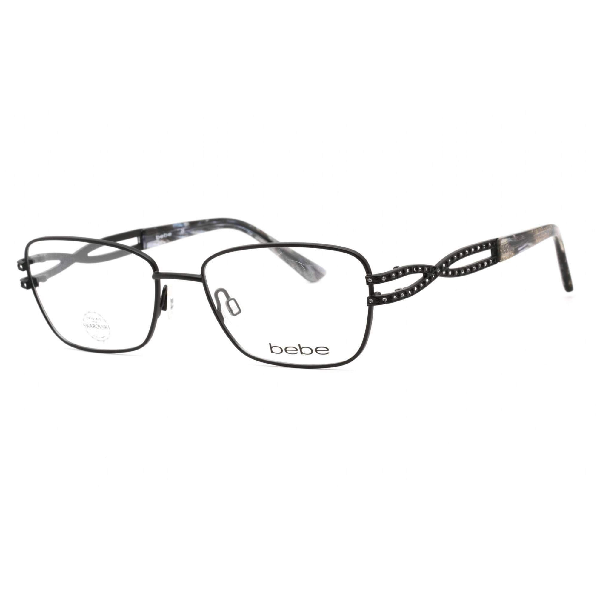 Bebe Women's Eyeglasses - Jet Rectangular Shape Plastic Frame Clear Lens | BB5173 001