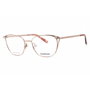 Bebe Women's Eyeglasses - Rose Gold Rectangular Full Rim Frame Clear Lens | BB5182 770