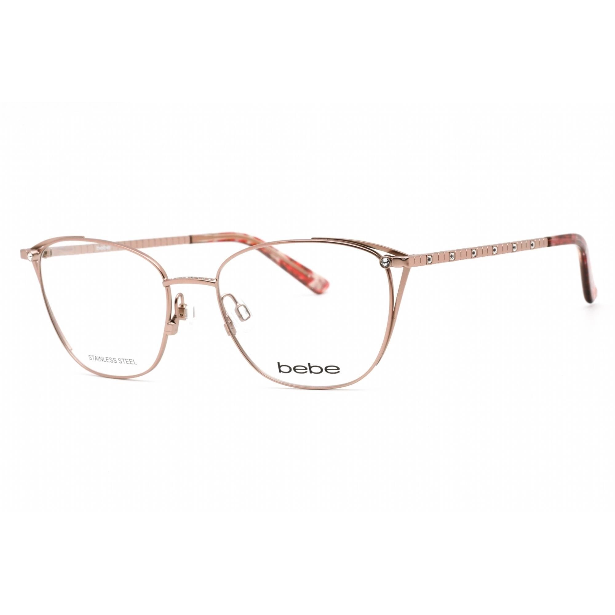Bebe Women's Eyeglasses - Rose Gold Rectangular Full Rim Frame Clear Lens | BB5182 770
