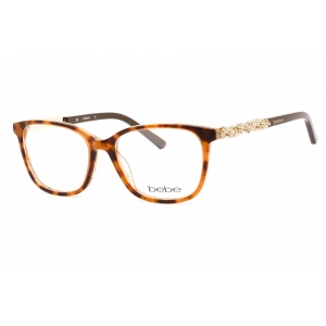 Bebe Women's Eyeglasses - Topaz Tortoise Rectangular Shape Frame Clear Lens | BB5176 200