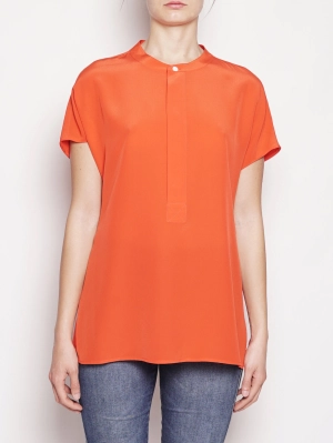 Blouse in Red Silk Georgette