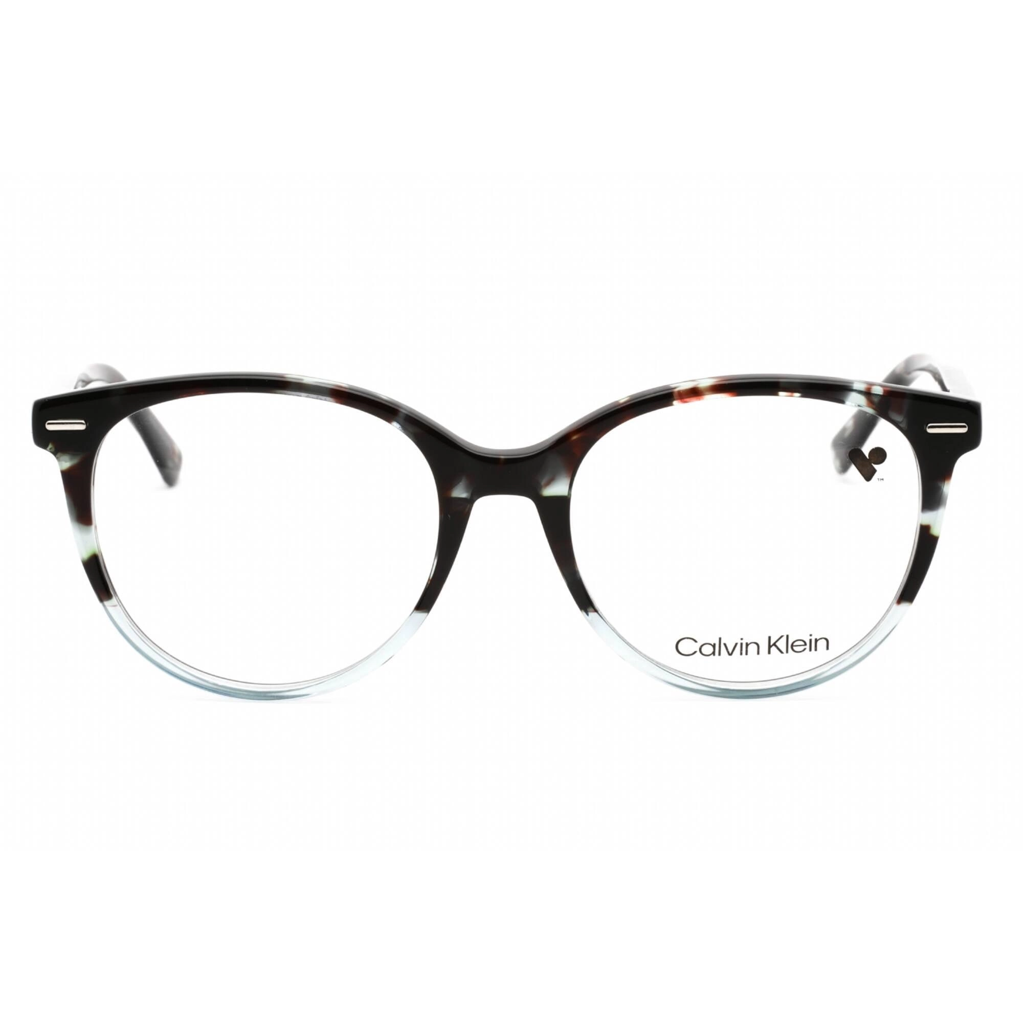 Calvin Klein Women's Eyeglasses - Full Rim Aqua Tortoise Plastic Round | CK21710 443