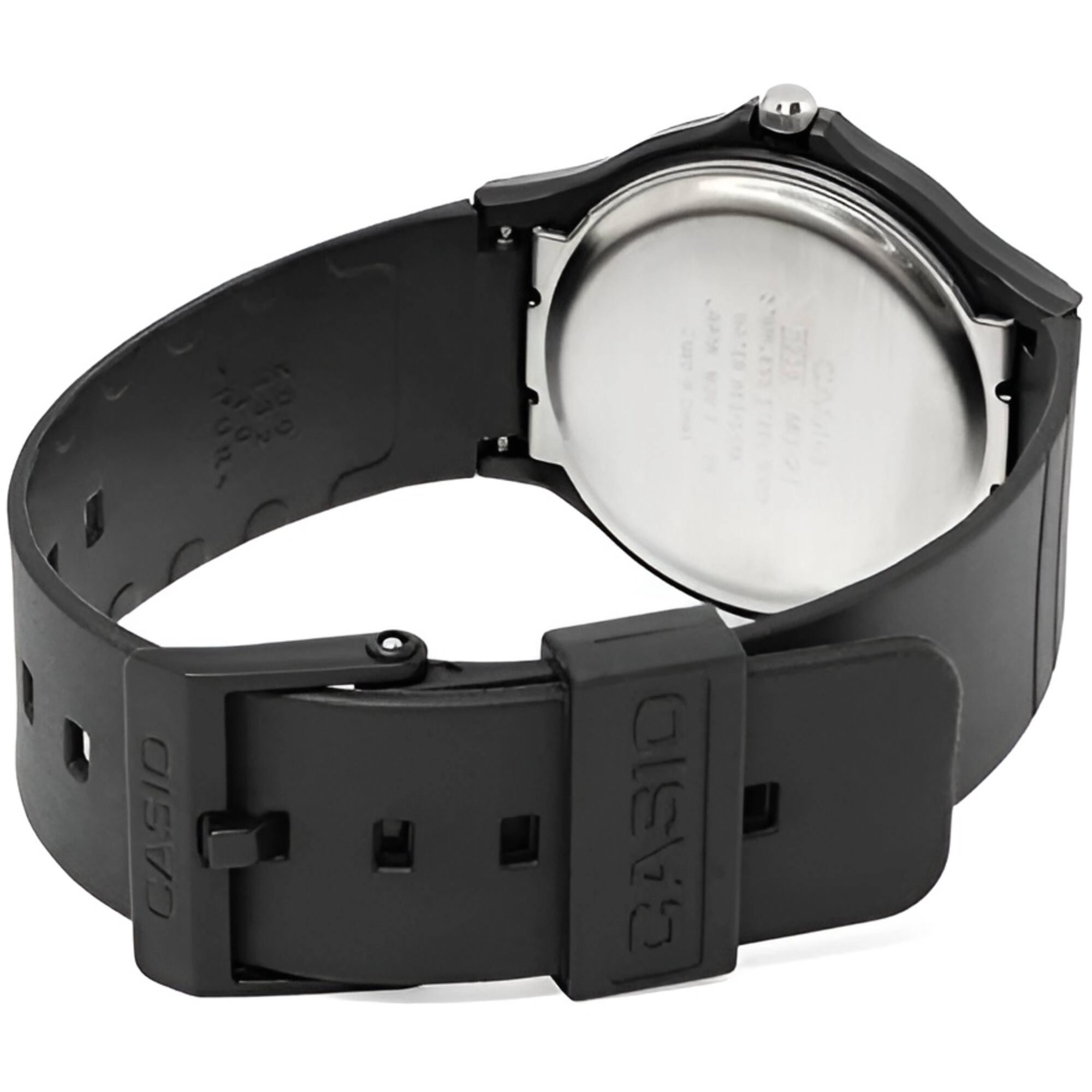 Casio Men's Watch - Classic Quartz Silver Tone Dial Black Resin Strap | MQ24-7E2