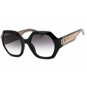 Chopard Women's Sunglasses - Black Acetate Geometric Frame Grey Lens | SCH362M 0BLK