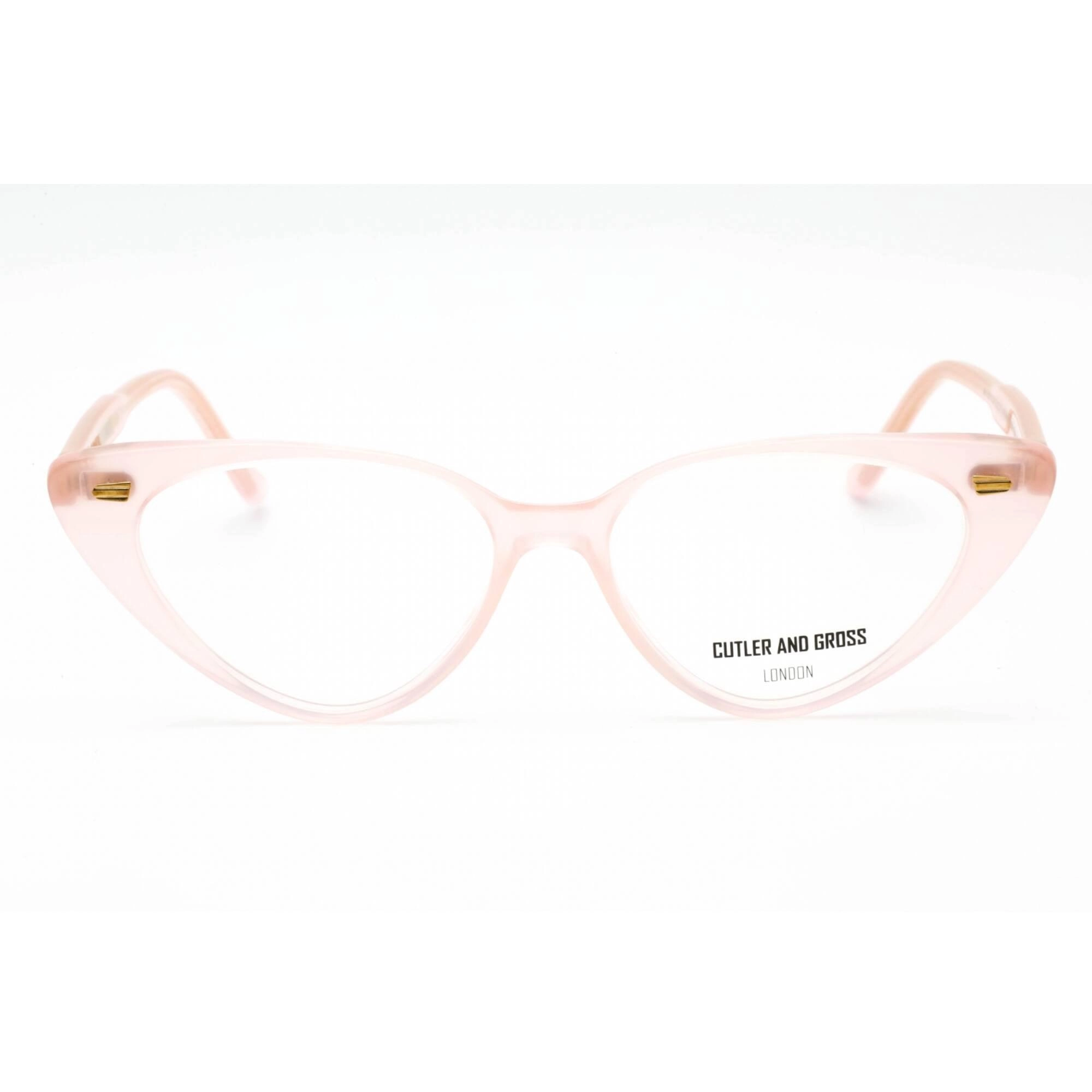 Cutler And Gross Women's Eyeglasses - Pink Cat Eye Shape Frame Clear Lens | CG1322 004