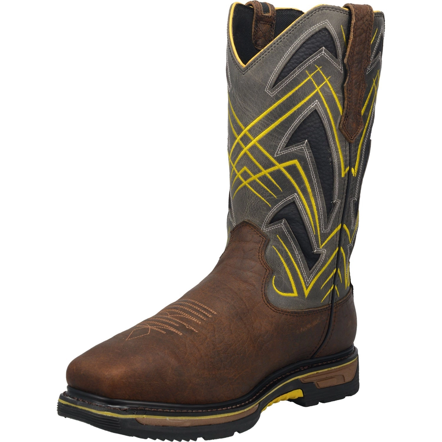 Dan Post Mens Cyclone Work Boots Leather Gray/Brown 10.5 M