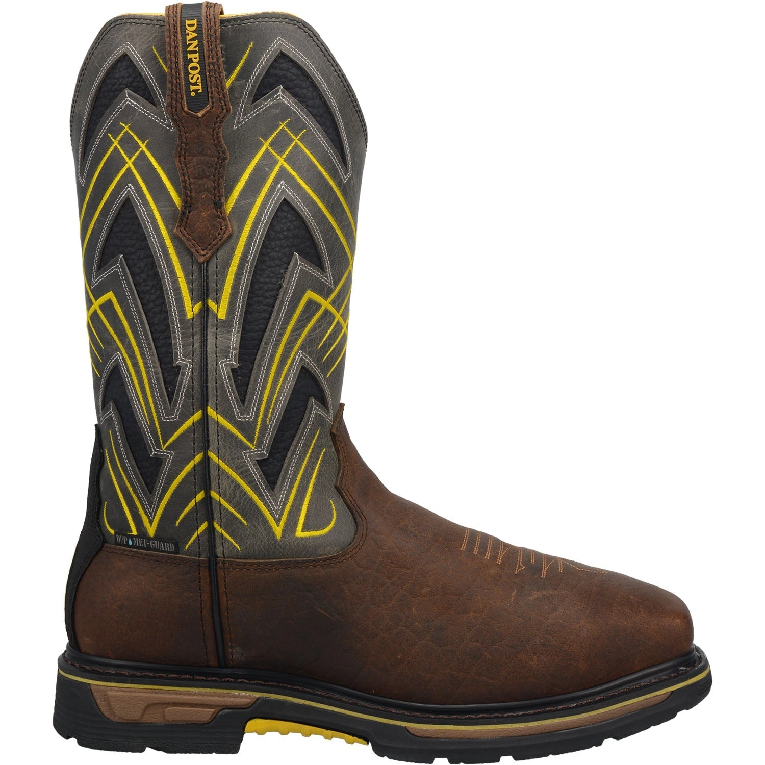 Dan Post Mens Cyclone Work Boots Leather Gray/Brown 10.5 M