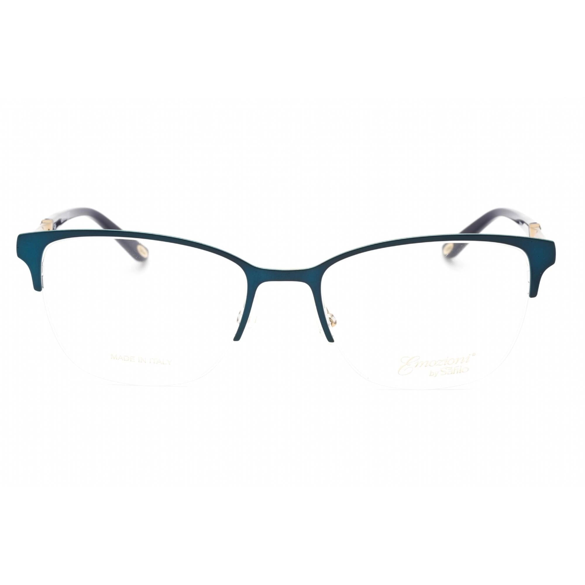 Emozioni Women's Eyeglasses - Blue Gold Cat Eye Metal Half Rim Frame | EM 4396 0KY2 00