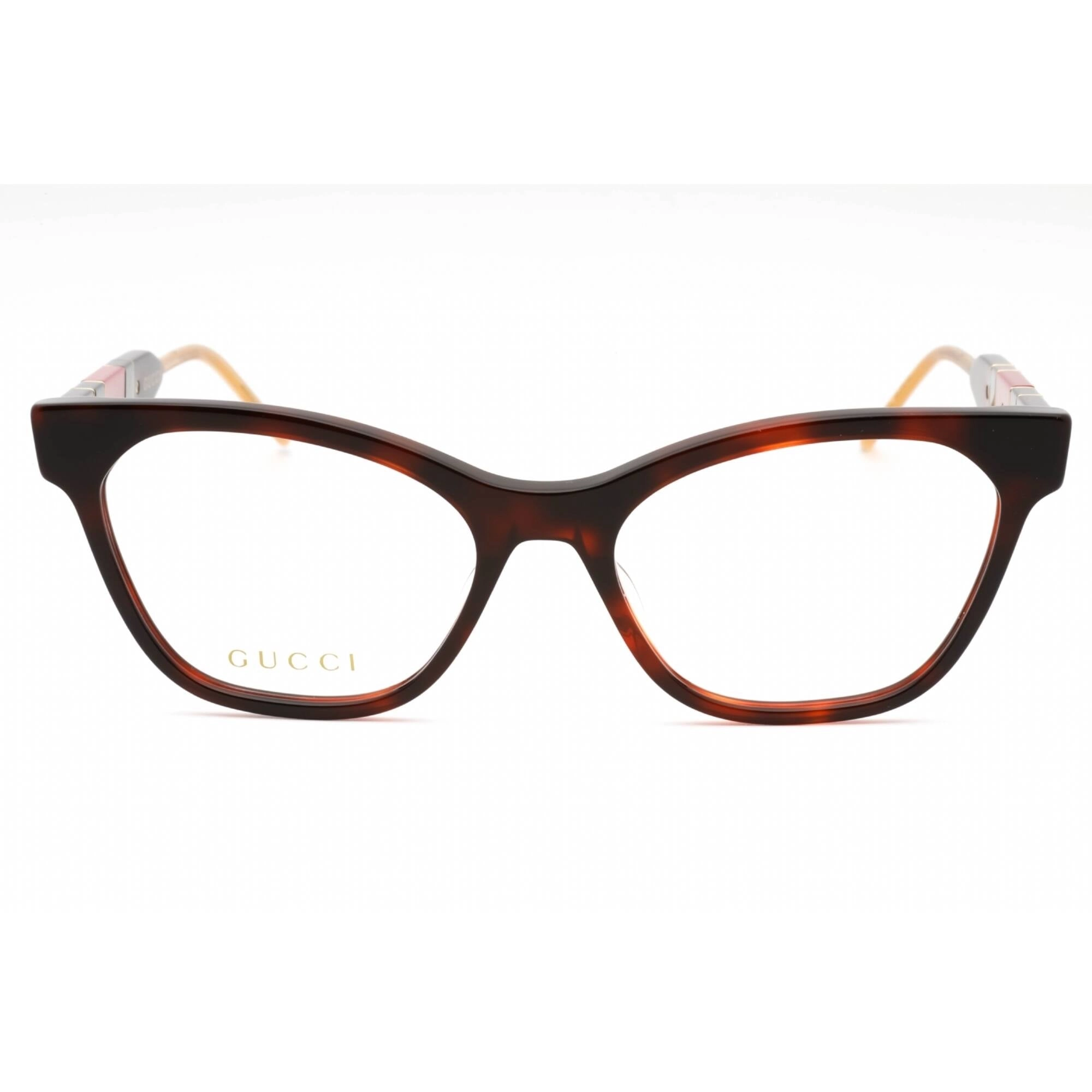 Gucci Women's Eyeglasses - Havana Plastic Cat Eye Shape Full Rim Frame | GG0600O 002