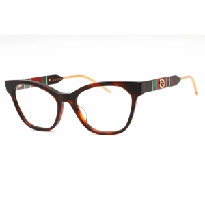 Gucci Women's Eyeglasses - Havana Plastic Cat Eye Shape Full Rim Frame | GG0600O 002