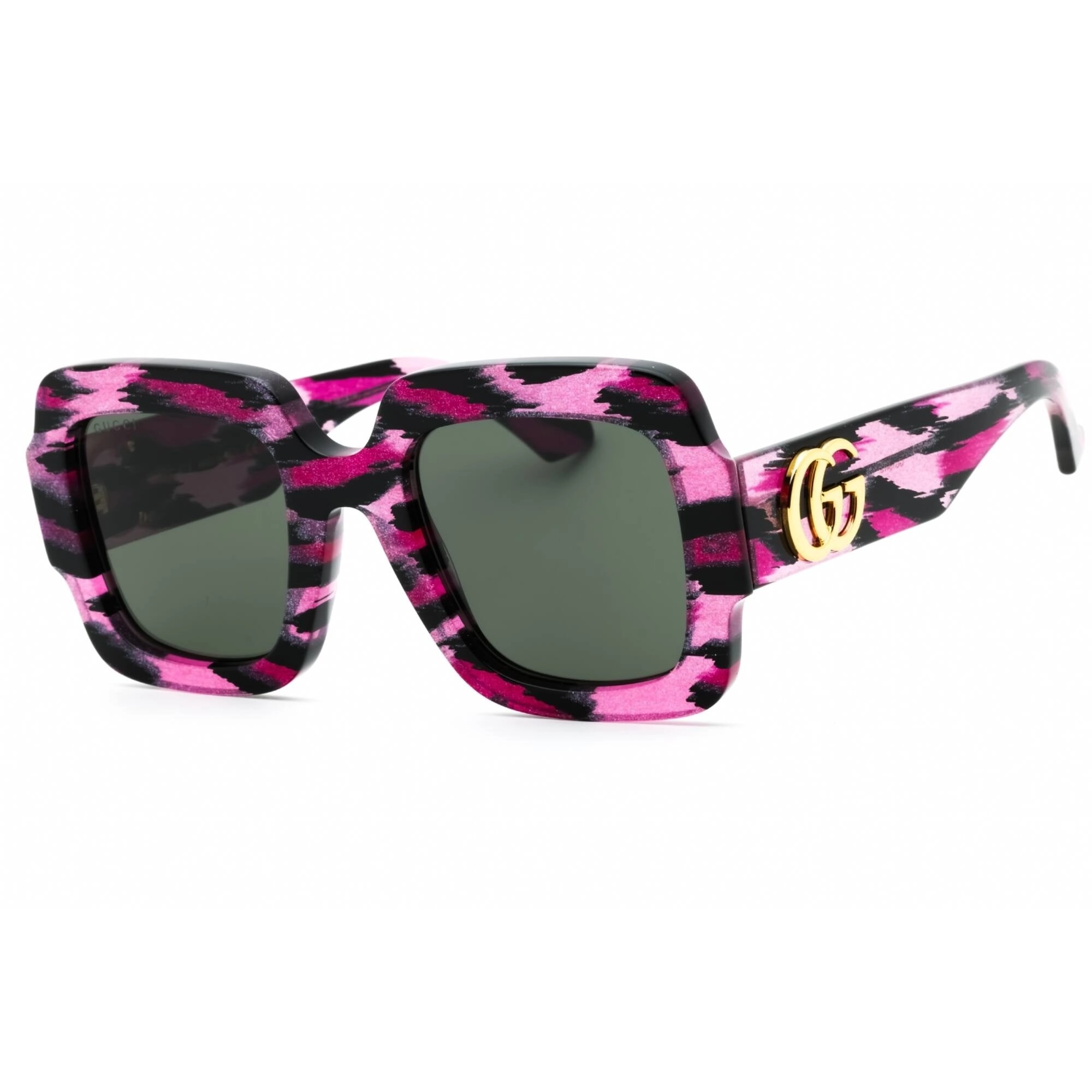 Gucci Women's Sunglasses - Pink/Black Acetate Rectangular Full Rim Frame | GG1547S 003