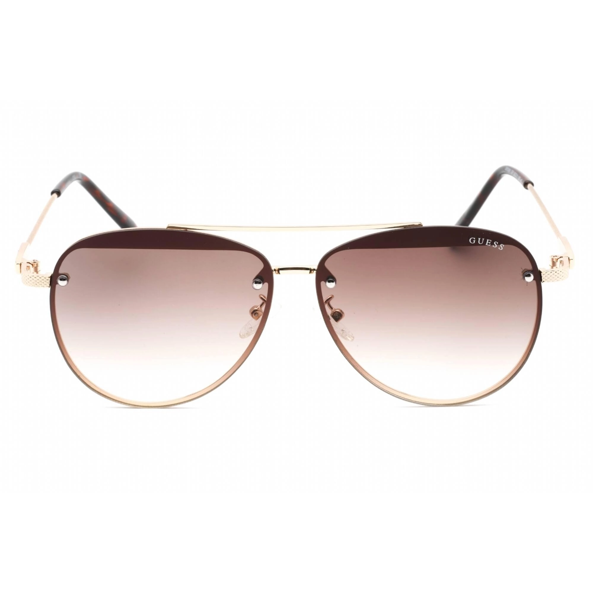 Guess Factory Women's Sunglasses - Gold Aviator Frame Gradient Brown Lens | GF0386 32F