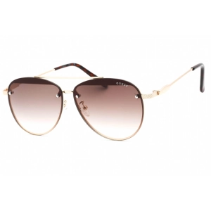 Guess Factory Women's Sunglasses - Gold Aviator Frame Gradient Brown Lens | GF0386 32F