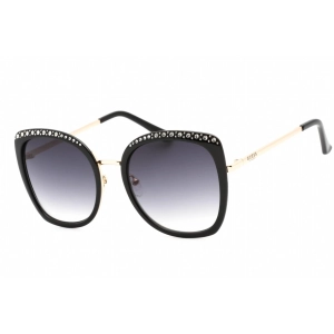 Guess Factory Women's Sunglasses - Shiny Black Frame Gradient Smoke Lens | GF0381 01B