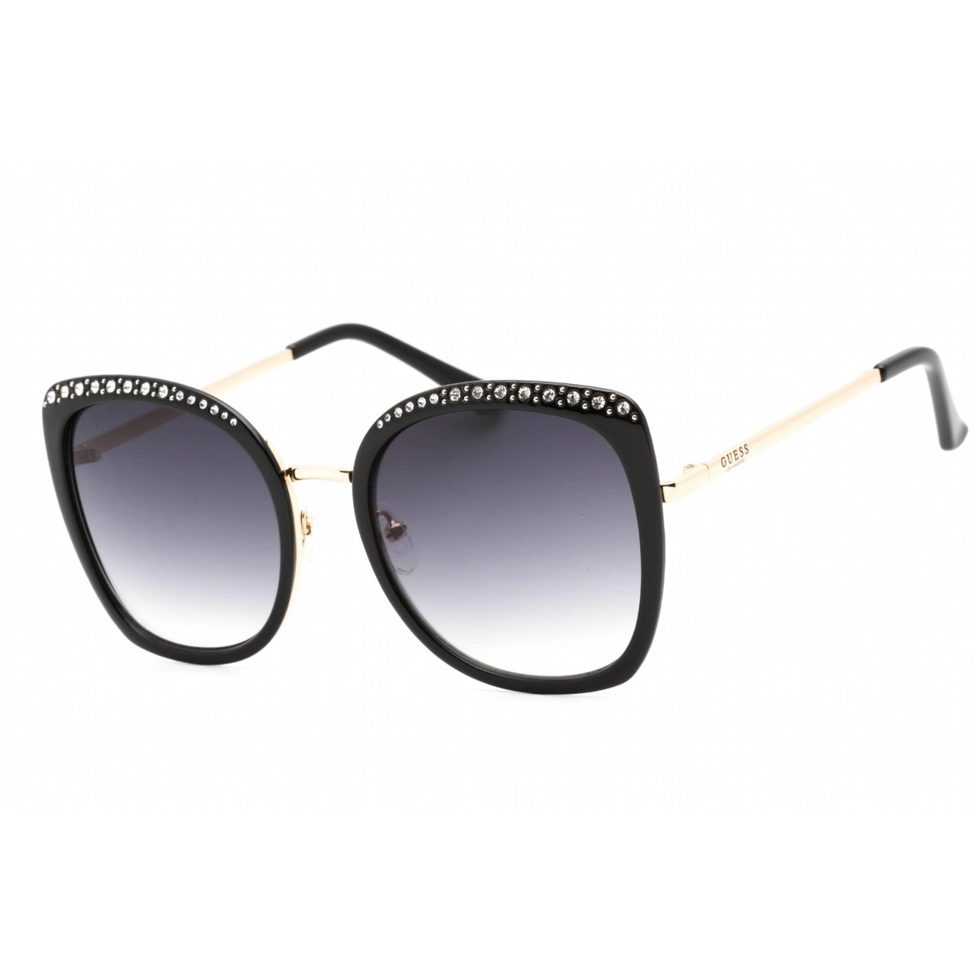 Guess Factory Women's Sunglasses - Shiny Black Frame Gradient Smoke Lens | GF0381 01B