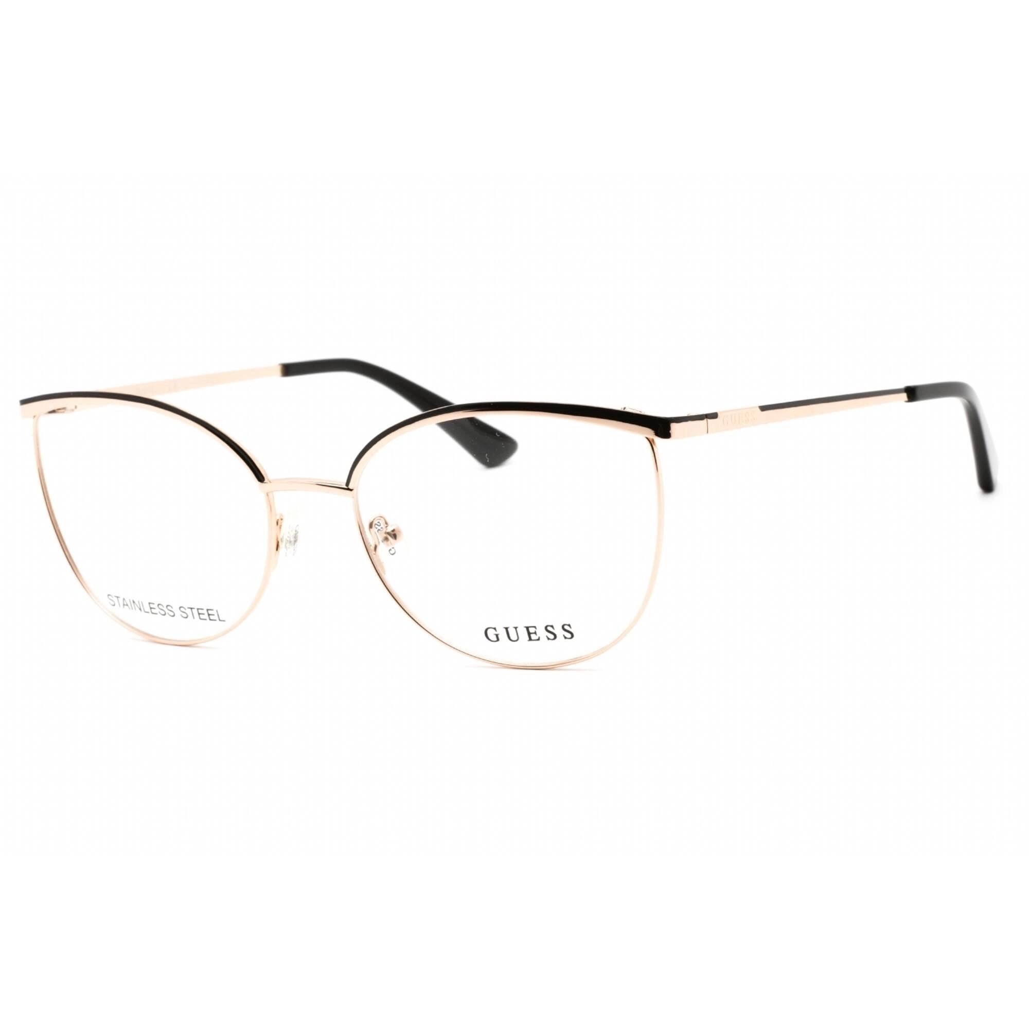 Guess Women's Eyeglasses - Full Rim Black/Gold Metal Rectangular Frame | GU2879 005