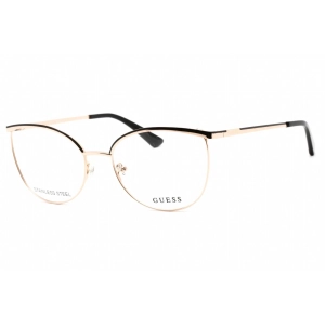 Guess Women's Eyeglasses - Full Rim Black/Gold Metal Rectangular Frame | GU2879 005
