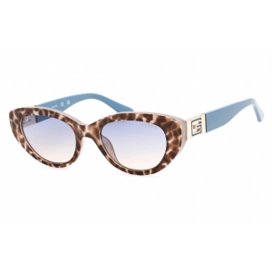 Guess Women's Sunglasses - Full Rim Blue/Textured Brown Plastic Cat Eye | GU7849 92W