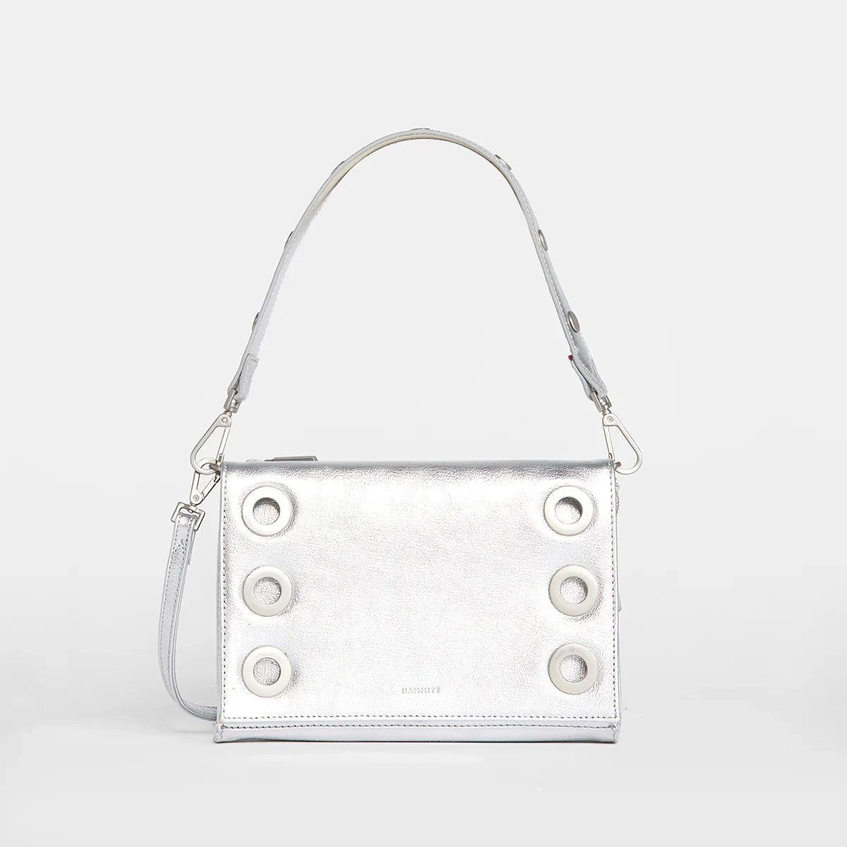 Hammitt Montana Leather Clutch Sml Handbag Sidewalk Silver/Brushed Silver