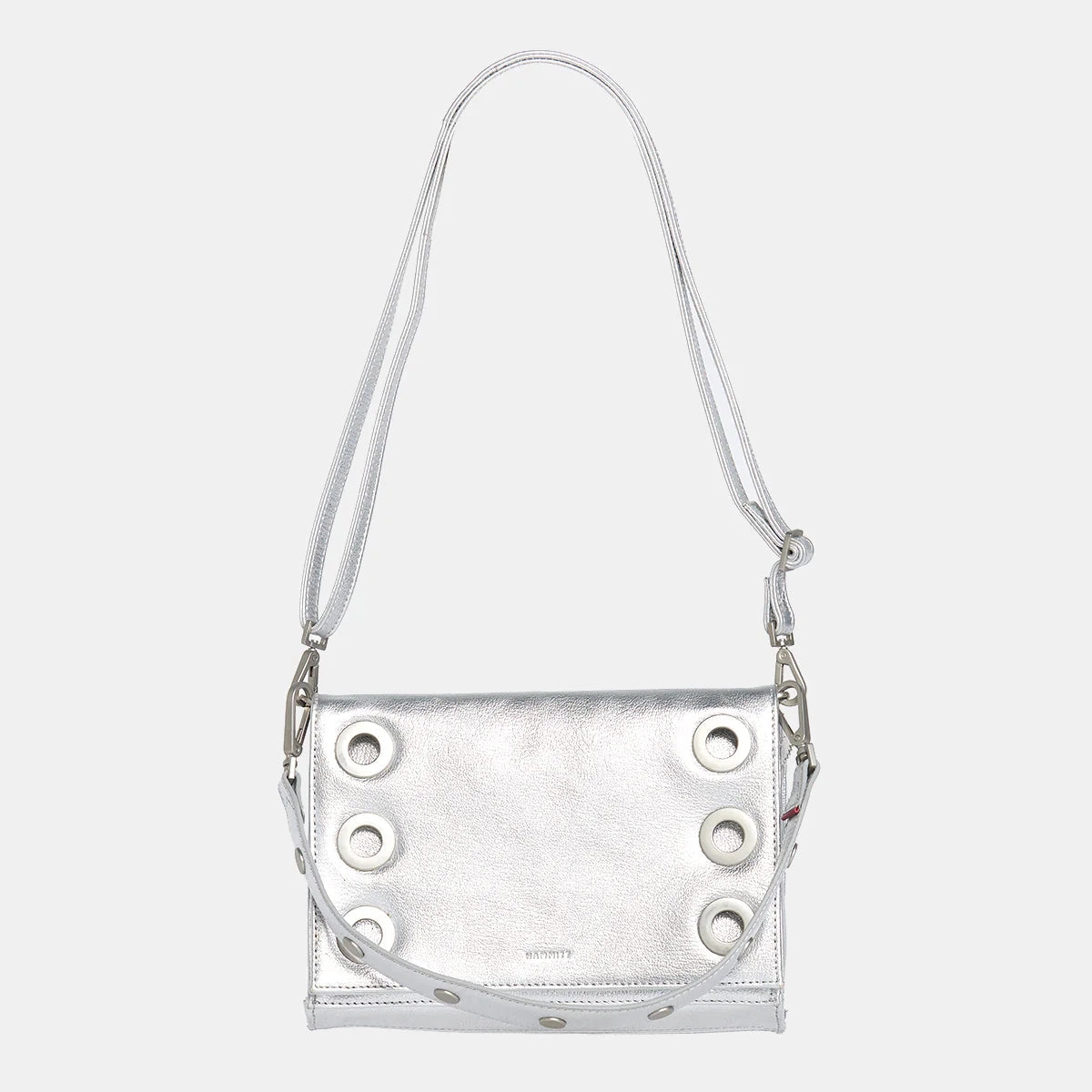 Hammitt Montana Leather Clutch Sml Handbag Sidewalk Silver/Brushed Silver