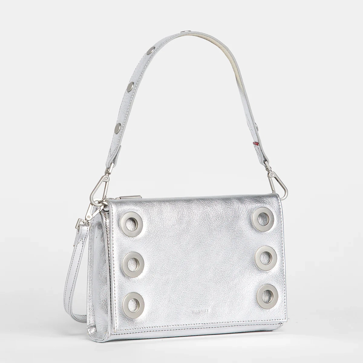 Hammitt Montana Leather Clutch Sml Handbag Sidewalk Silver/Brushed Silver