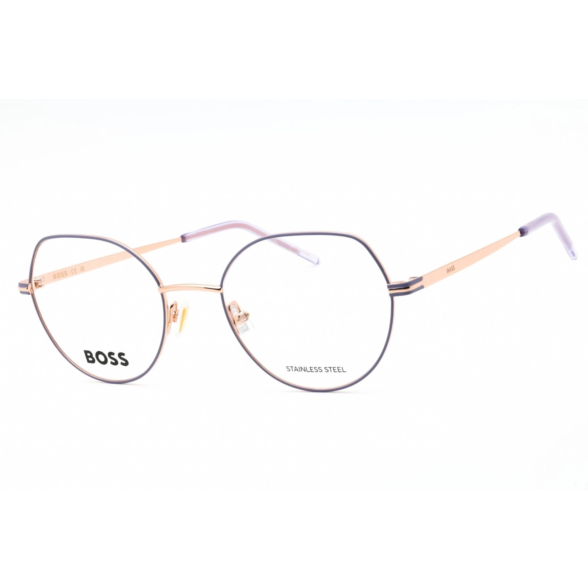 Hugo Boss Women's Eyeglasses - Gold Lilac Metal Square Full Rim | BOSS 1591 0HZJ 00