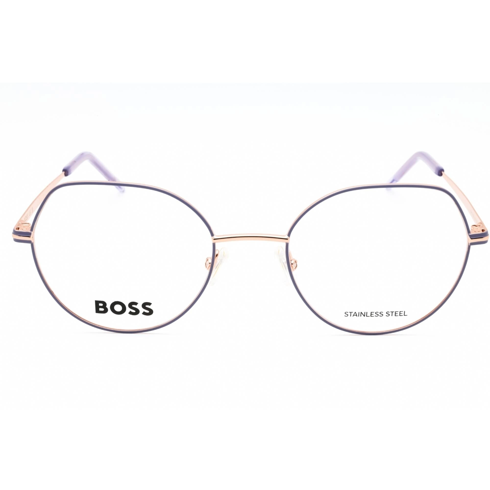 Hugo Boss Women's Eyeglasses - Gold Lilac Metal Square Full Rim | BOSS 1591 0HZJ 00