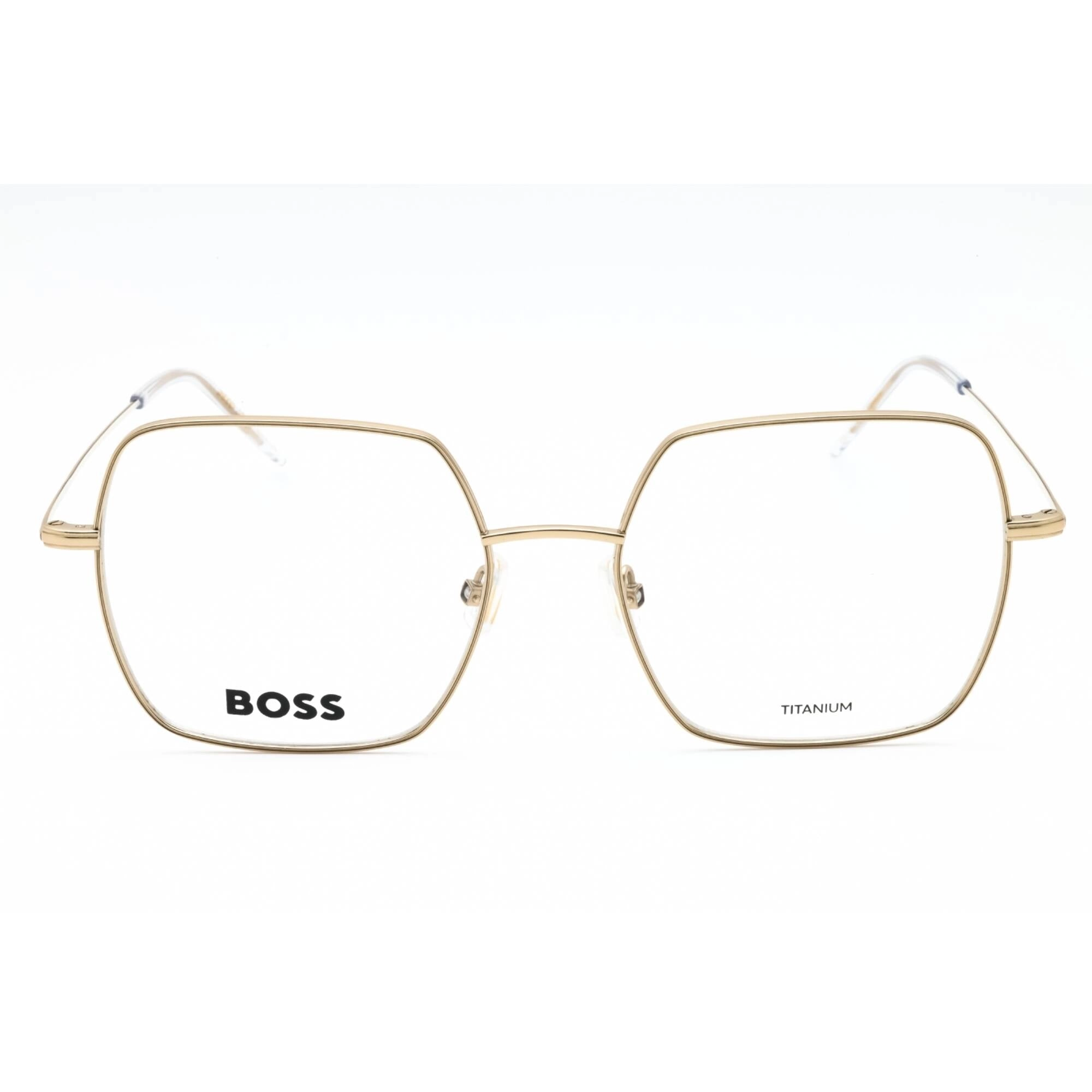 Hugo Boss Women's Eyeglasses - Gold White Metal Square Full Rim | BOSS 1666 024S 00