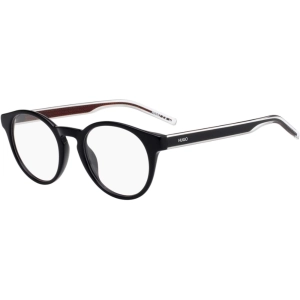 Hugo Women's Eyeglasses - Black Plastic Round Frame Demo Lens | HUGO HG 1045 807