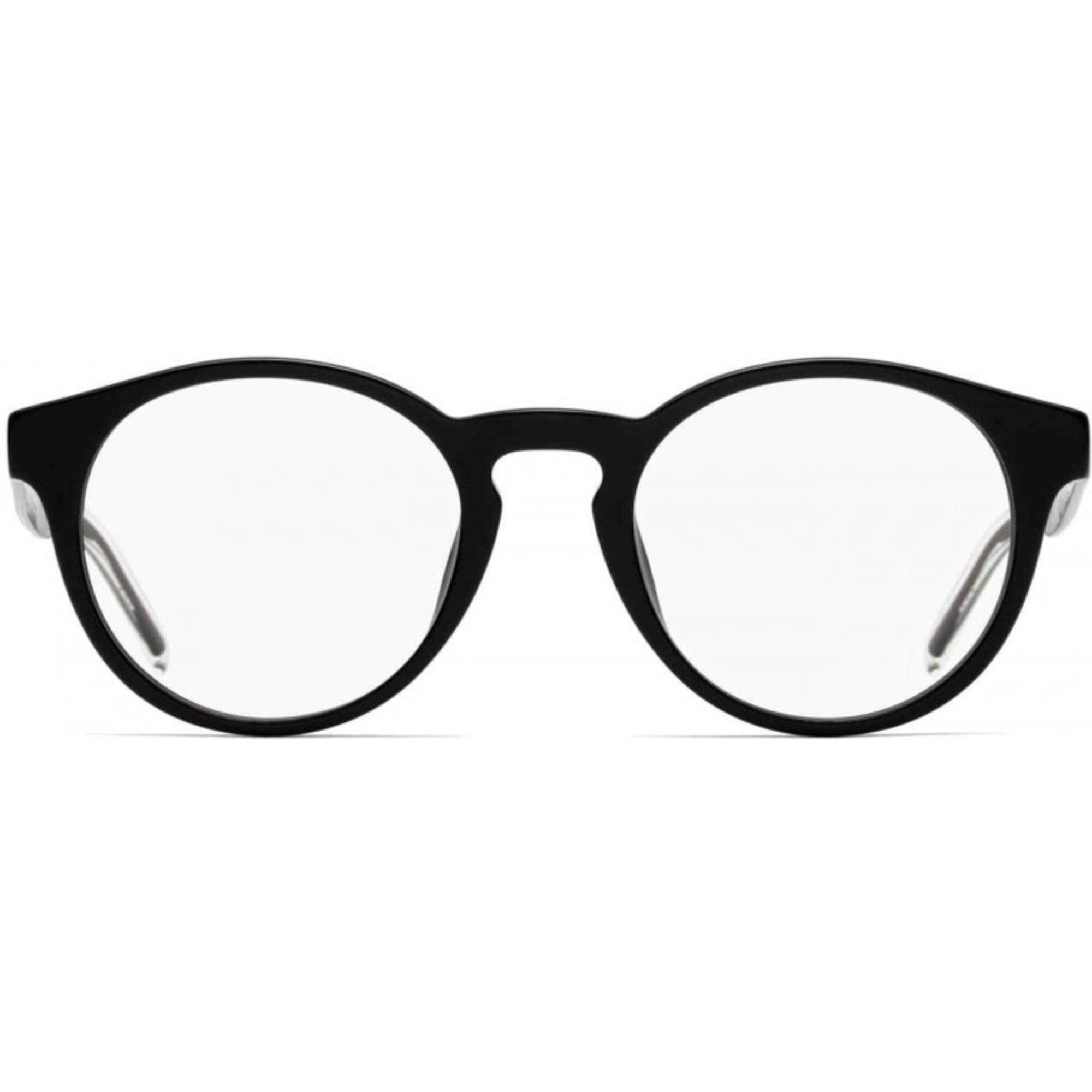 Hugo Women's Eyeglasses - Black Plastic Round Frame Demo Lens | HUGO HG 1045 807