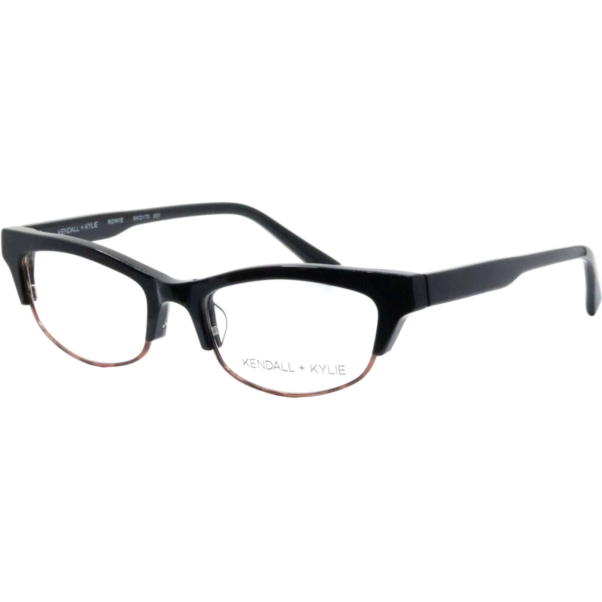 Kendall   Kylie Women's Eyeglasses - Black Acetate Frame Demo Lens | KKO170 ROWIE 1