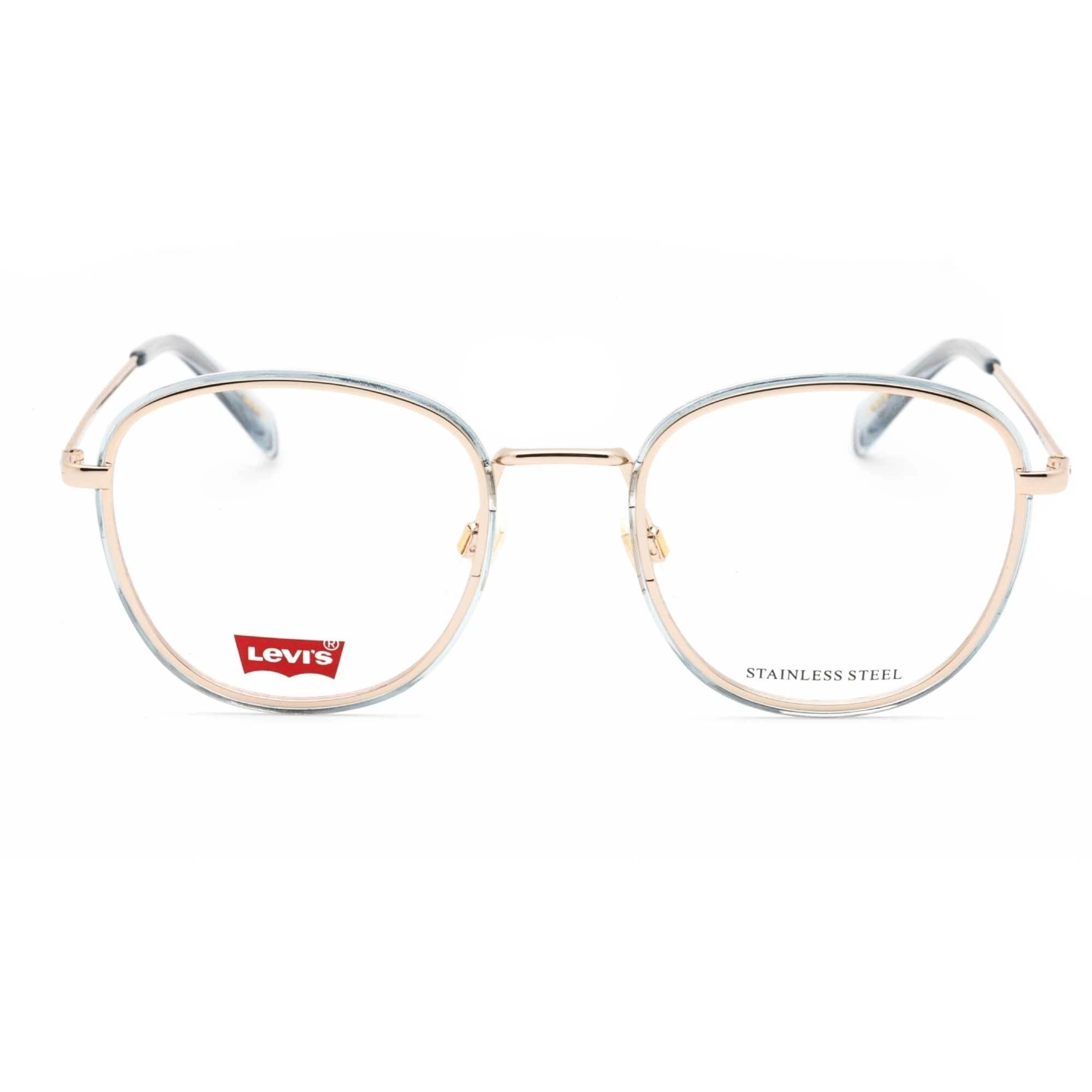 Levi's Women's Eyeglasses - Gold Azure Plastic Oval Full Rim Frame | LV 1027 0QWU 00