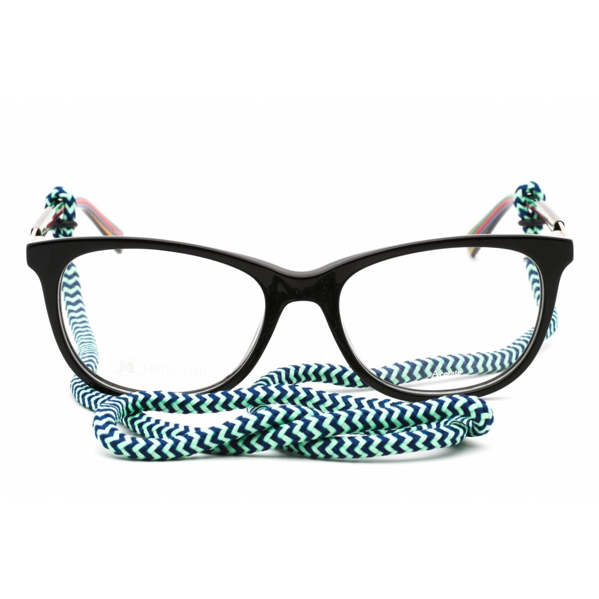 M Missoni Women's Eyeglasses - Clear Lens Black Rectangular Frame | MMI 0051 0807 00