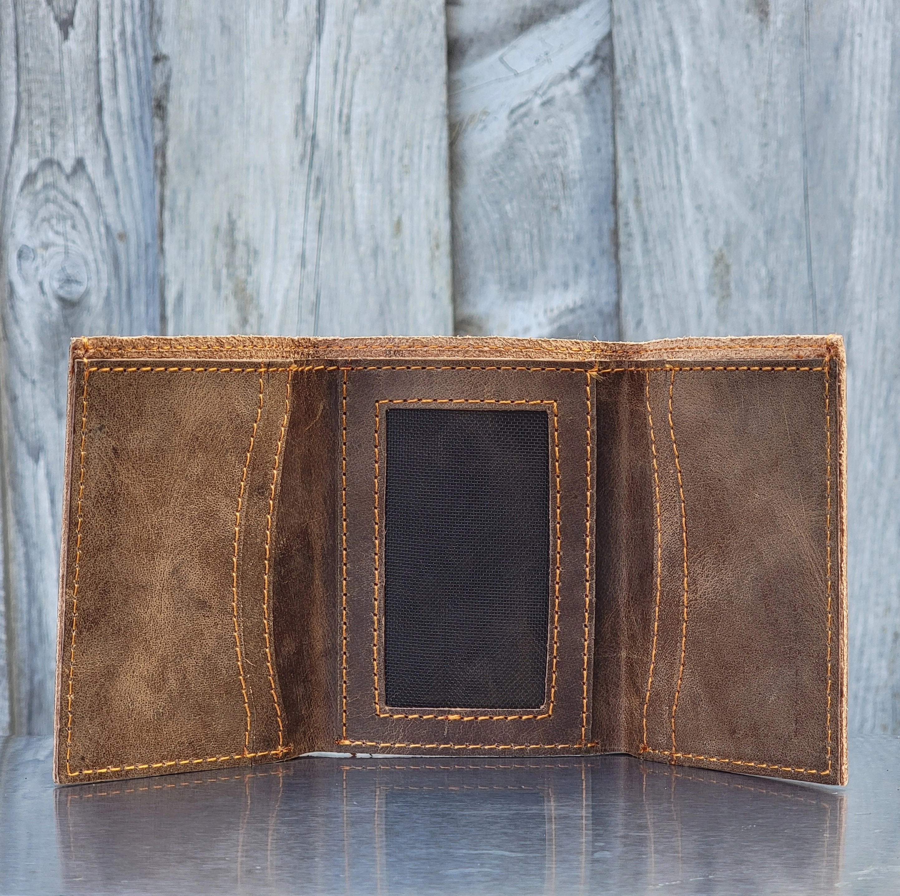 Meraki - Cognac Full Grain Leather Trifold Wallet