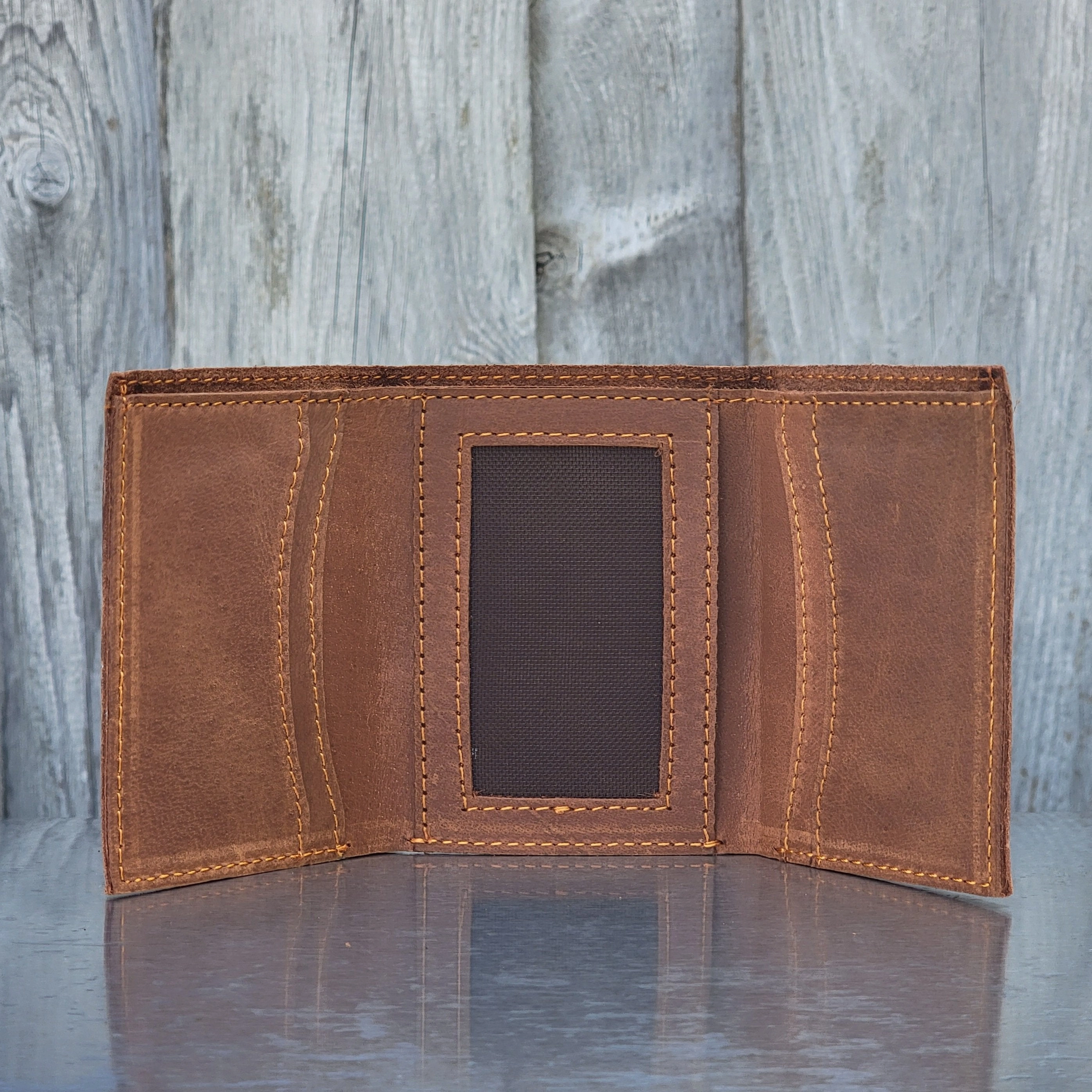 Meraki - Cognac Full Grain Leather Trifold Wallet