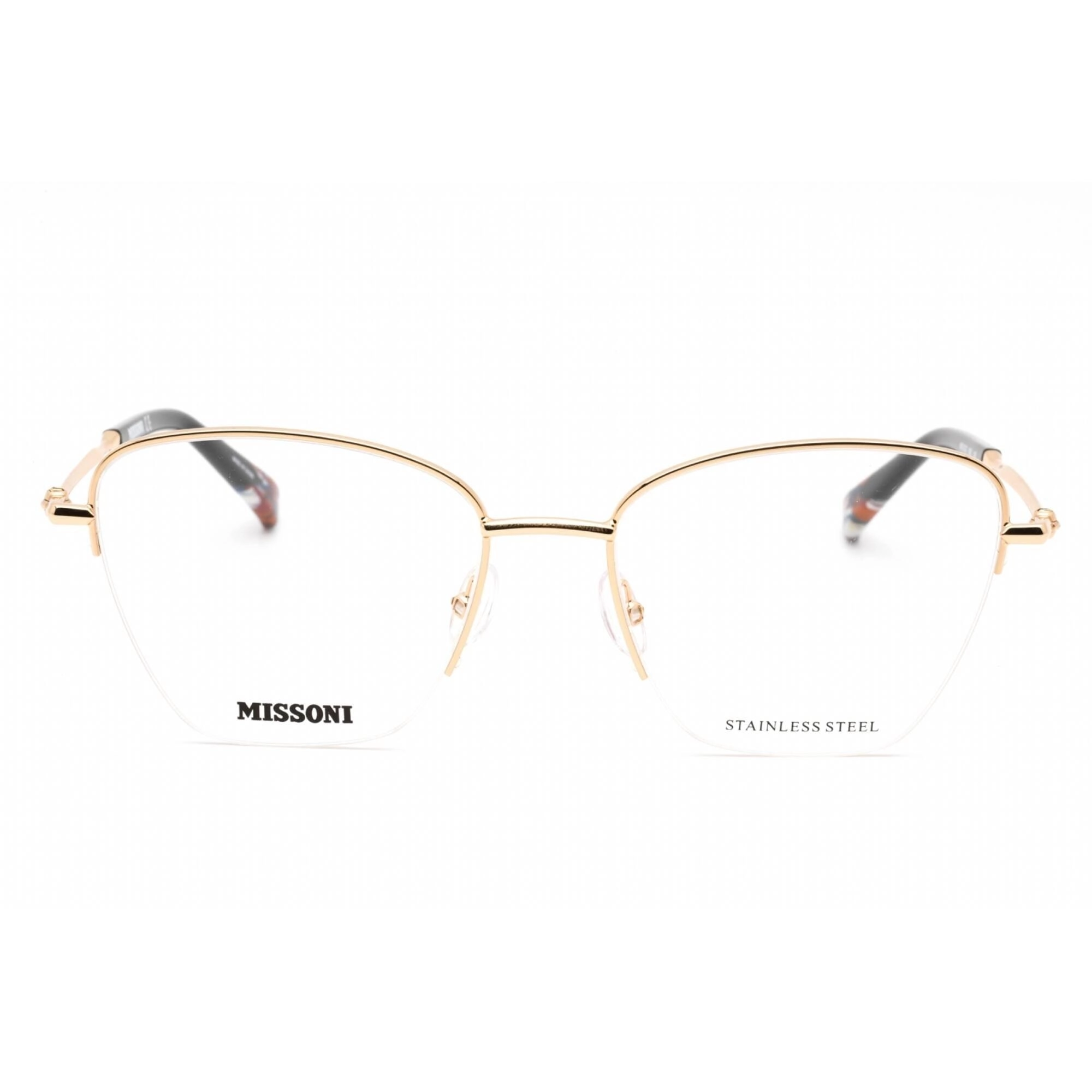 Missoni Women's Eyeglasses - Clear Demo Lens Rose Gold Cat Eye | MIS 0122 0000 00
