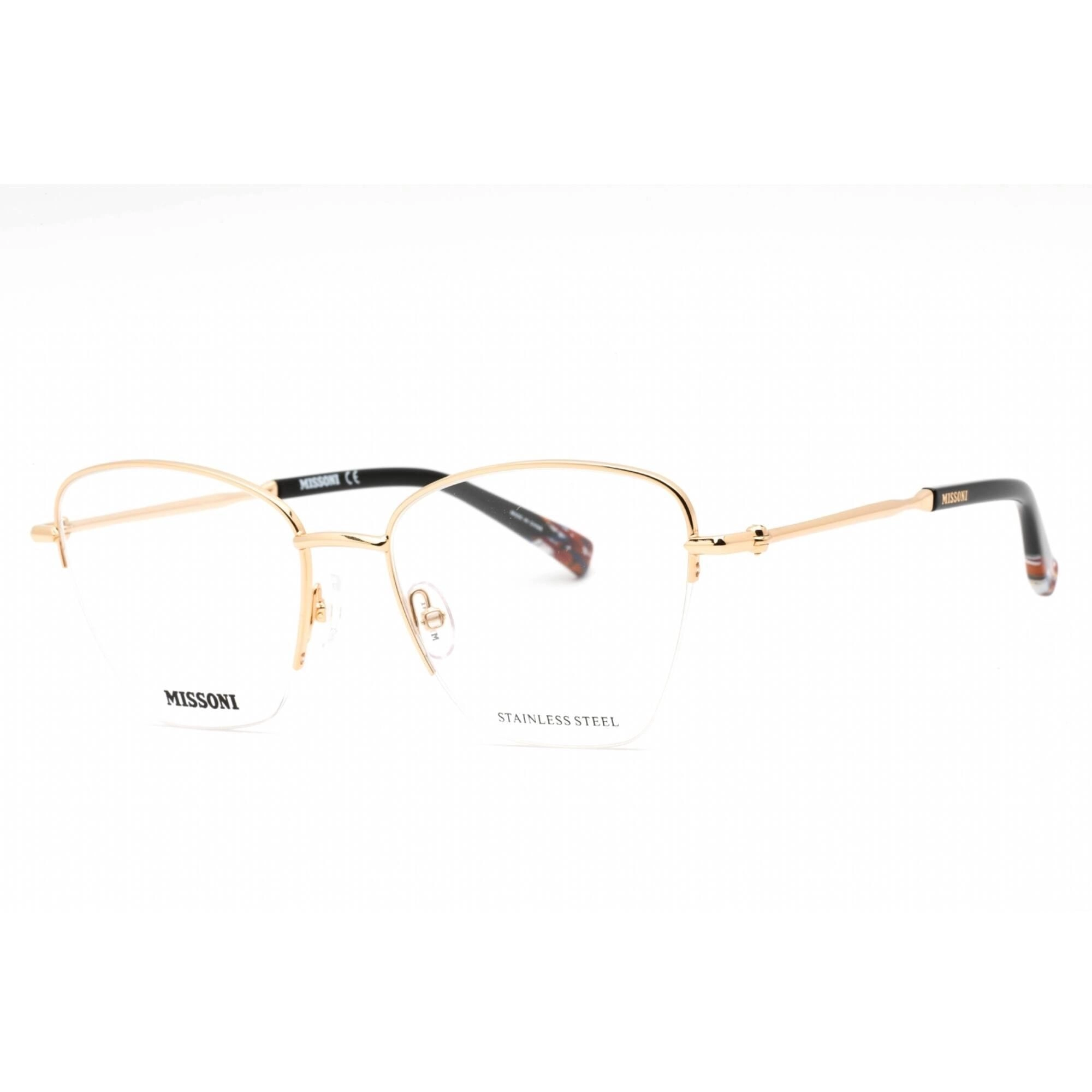Missoni Women's Eyeglasses - Clear Demo Lens Rose Gold Cat Eye | MIS 0122 0000 00