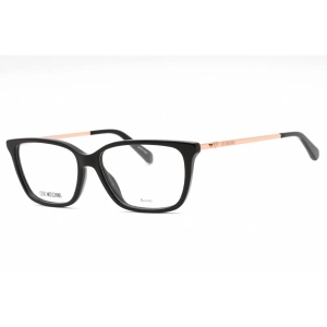 Moschino Love Women's Eyeglasses - Black Acetate Rectangular Frame | MOL550 0807 00