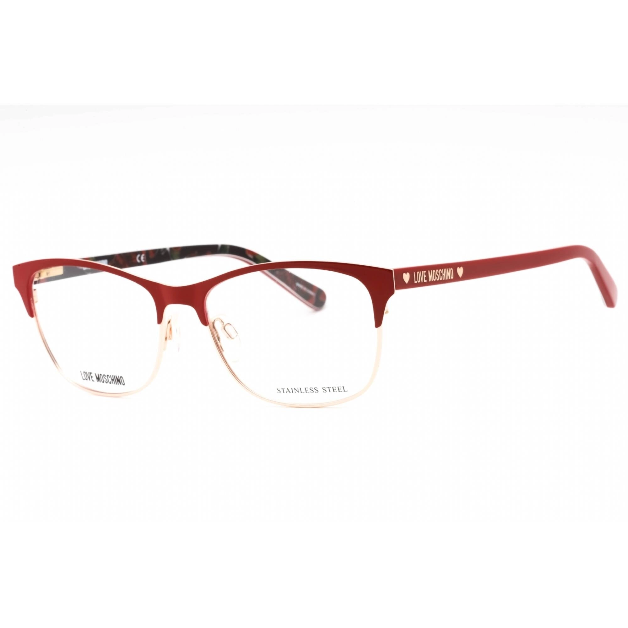 Moschino Love Women's Eyeglasses - Red Rectangular Full Rim Frame | MOL526 0C9A 00
