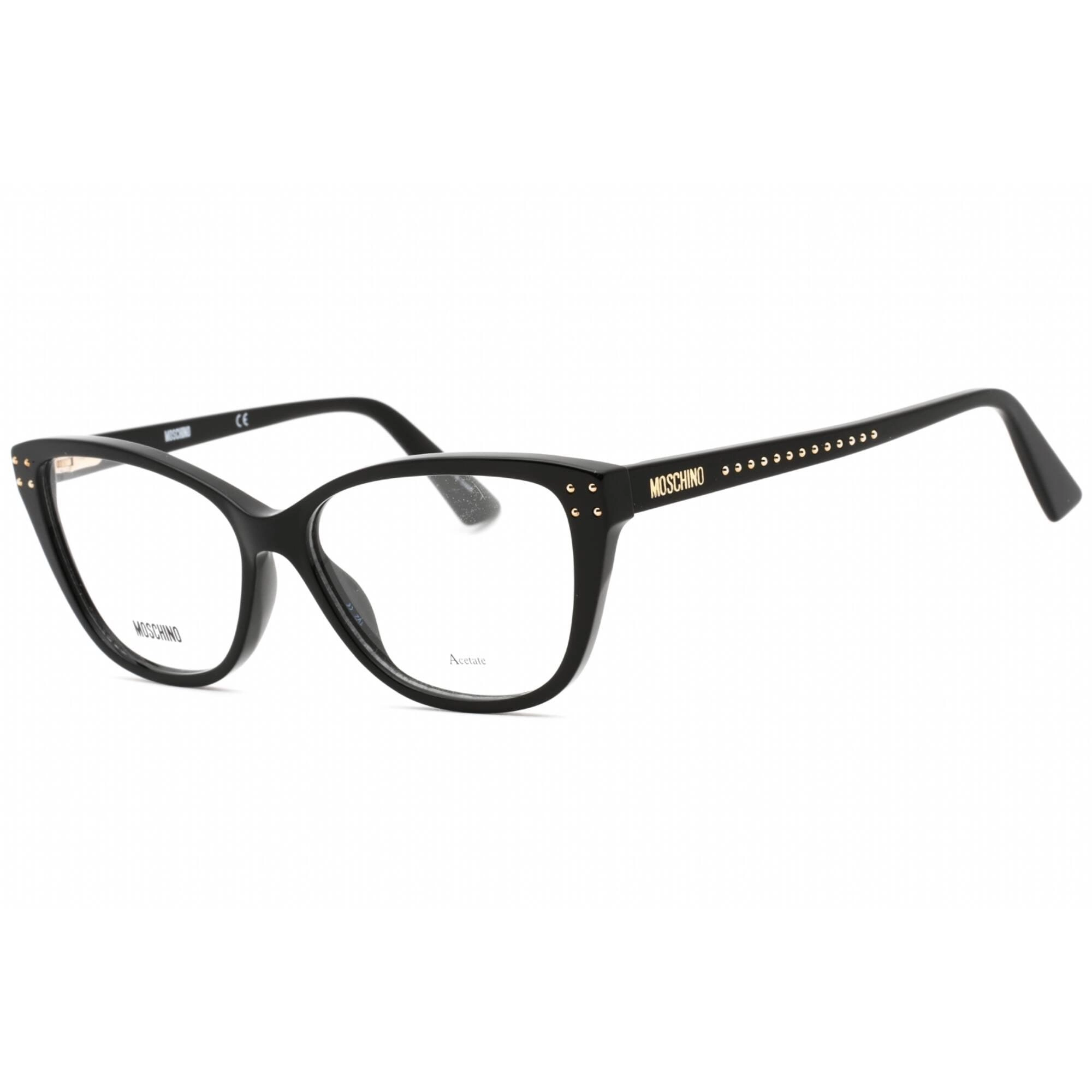 Moschino Women's Eyeglasses - Clear Demo Lens Black Cat Eye Frame | MOS583 0807 00
