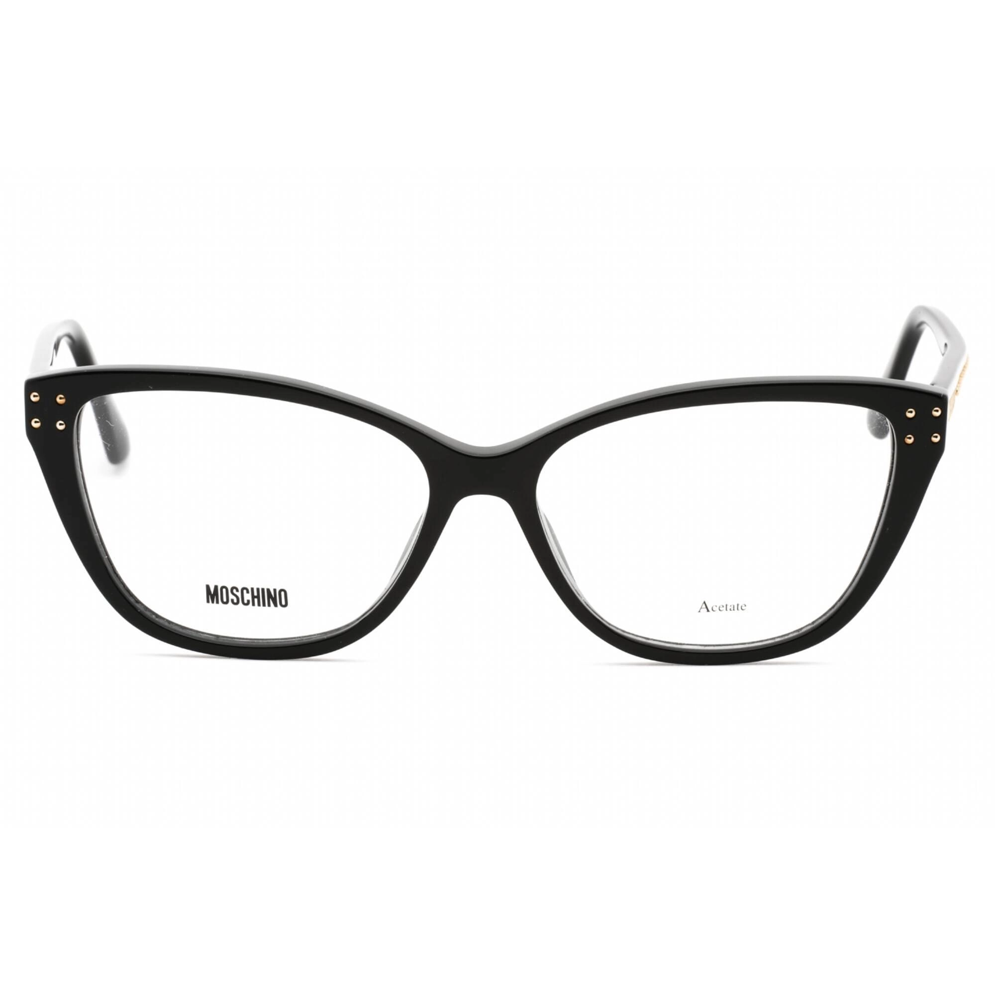 Moschino Women's Eyeglasses - Clear Demo Lens Black Cat Eye Frame | MOS583 0807 00