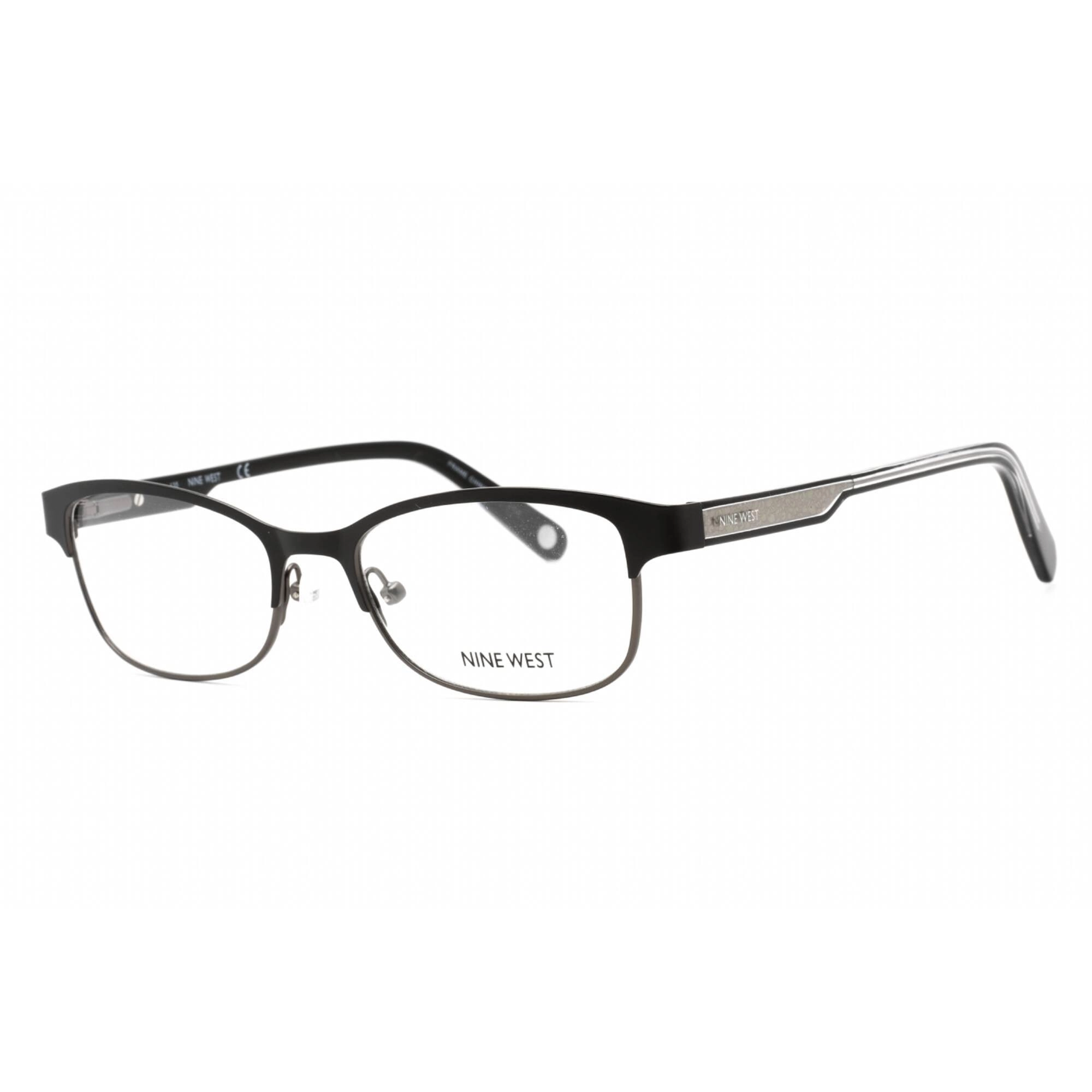 Nine West Women's Eyeglasses - Full Rim Black Metal Rectangular Frame | NW1094 001