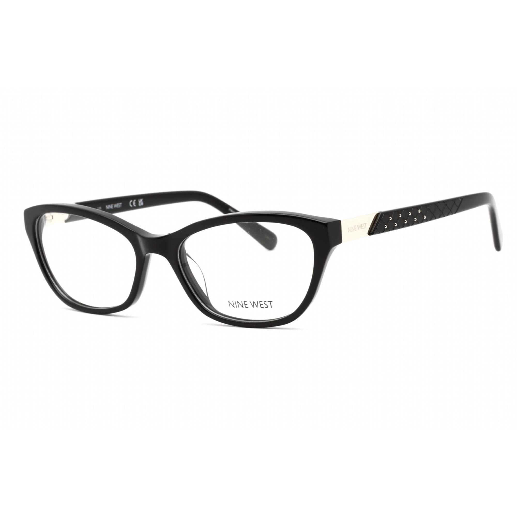 Nine West Women's Eyeglasses - Full Rim Solid Black Acetate Rectangular | NW5203 001
